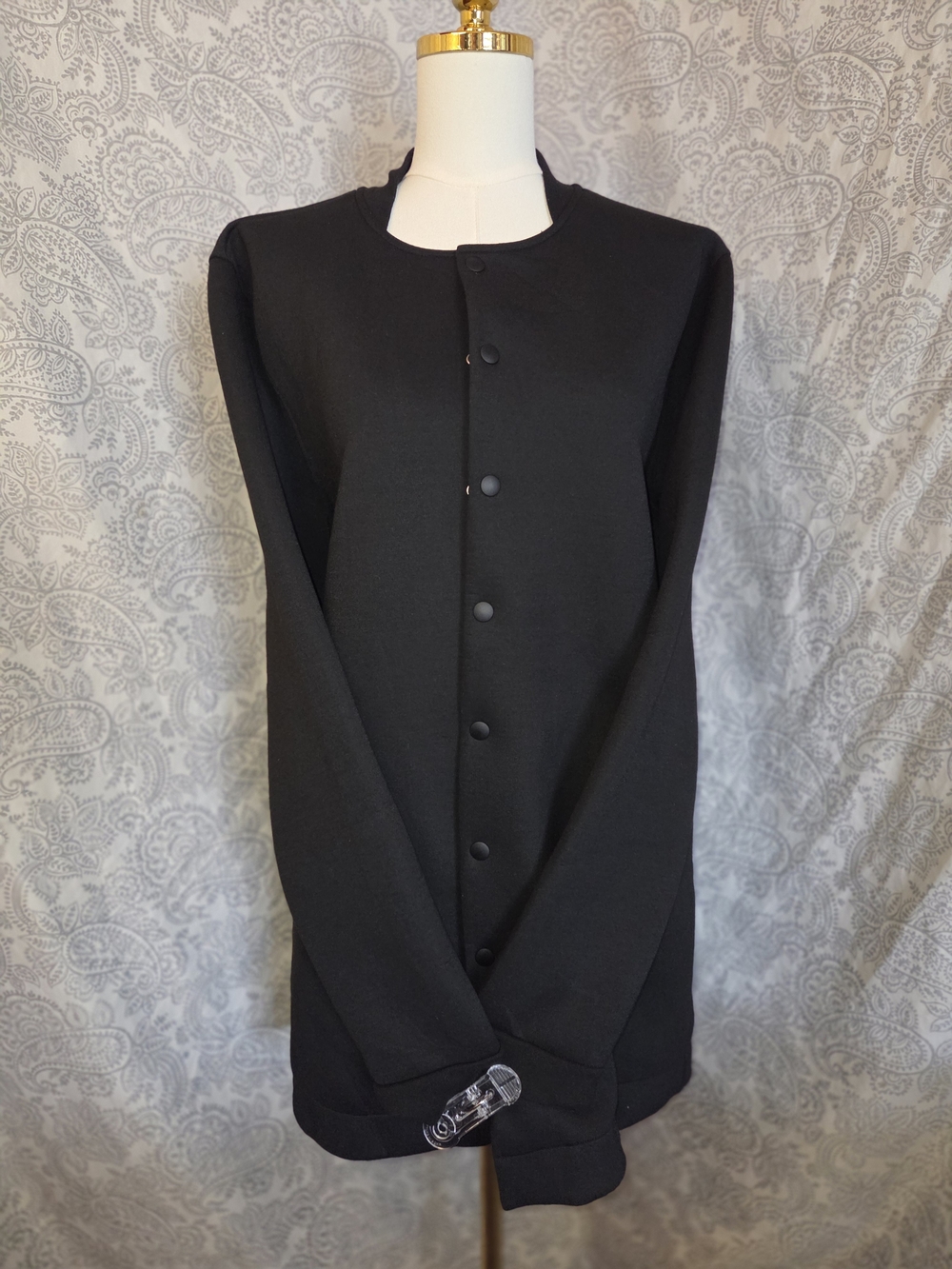 Topman Black Snap-Front Collarless Jacket
